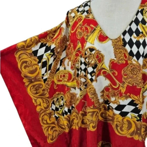 VTG Cabernet Women's ONE SIZE Multi-Color Art to Wear Maxi Kaftan Loungewear - Picture 3 of 6